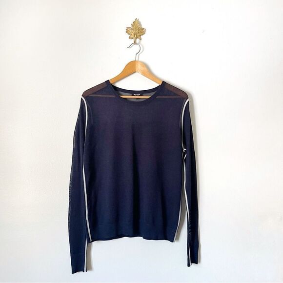 WORTH New York Black knit Crewneck sweater size Large NWOT - Picture 1 of 5